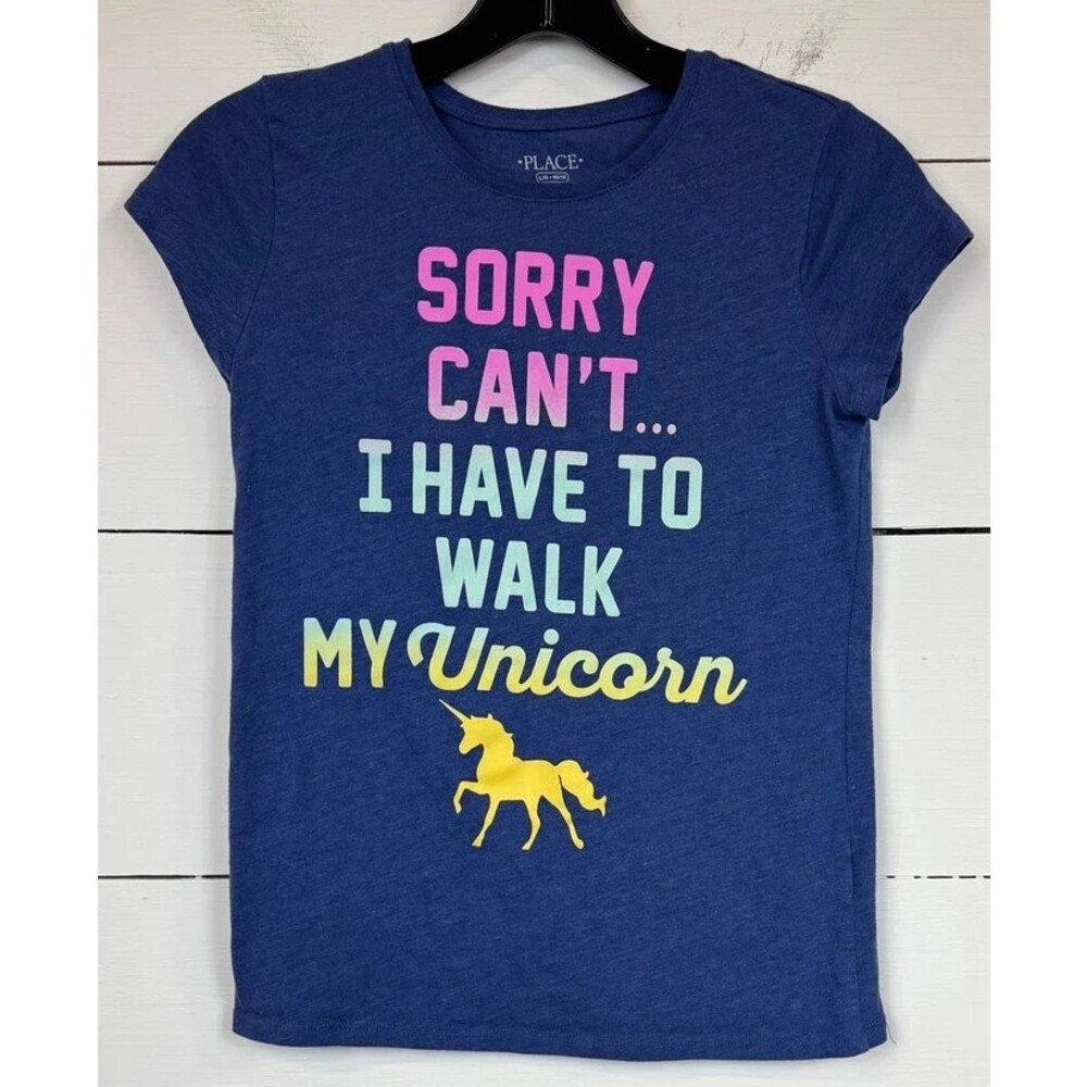 The Children's Place Blue T-Shirt Girl's Size Large (10/12)